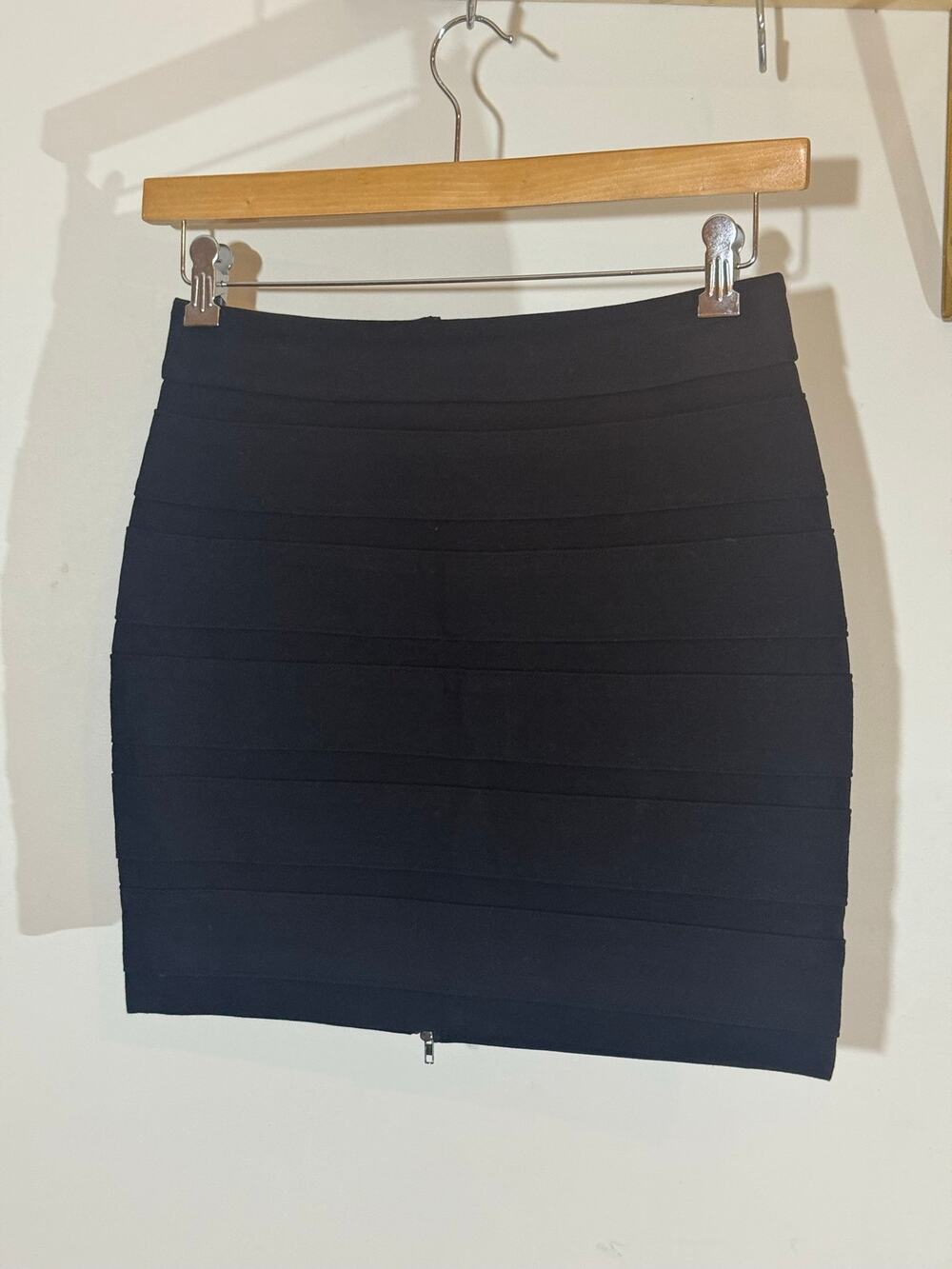 Paige Reeves Exposed Zipper Bandage Mini Skirt